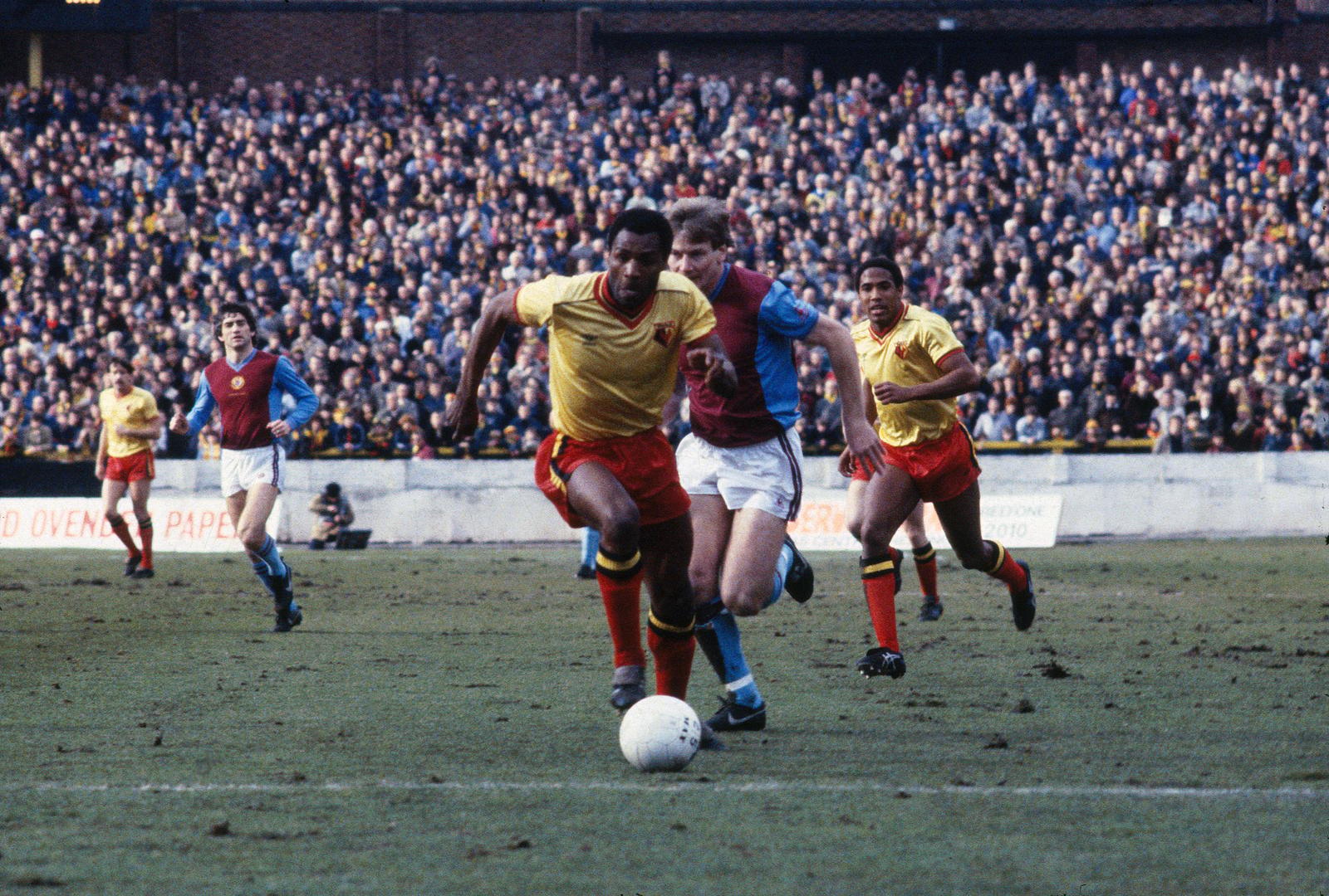 Watford FC Archive Season 1982-83 Division 1 
Watford v Aston Villa   26/02/1983
Watford's Luther Blissett and John Barnes
