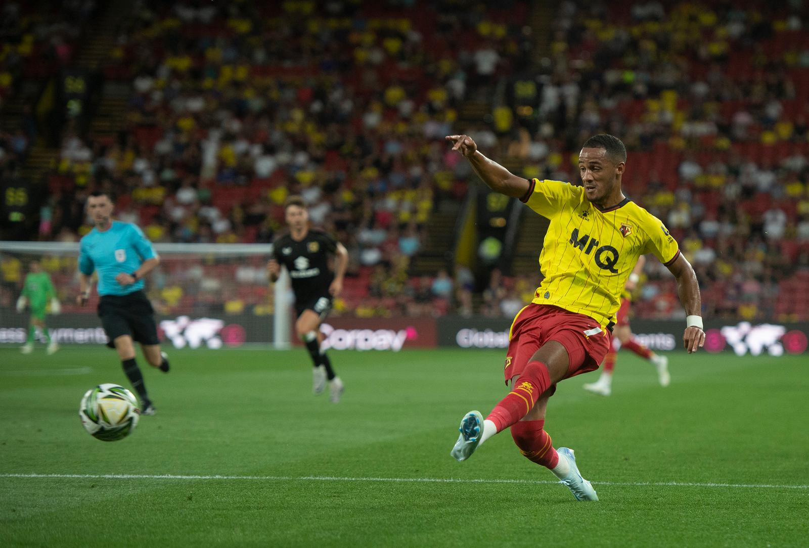 Watford FC Season. 2024-25  13/08/2024
Pic Alex Cozzi / Alan Cozzi  Archive.    
Watford v MK Dons         Carabao Cup 1st Rd
Tom Ince of Watford